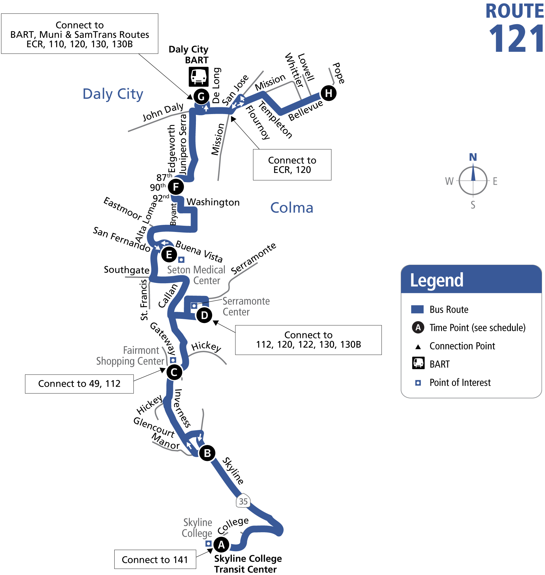 Route 121 Map - 08/07/2022