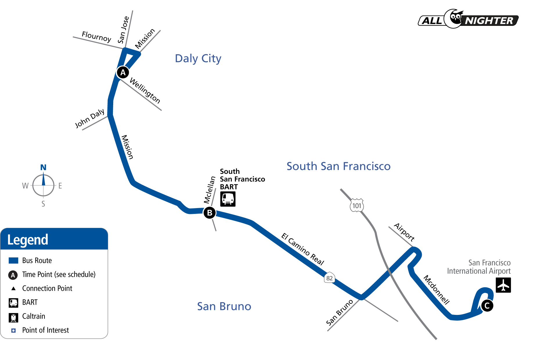 Route ECR OWL Map