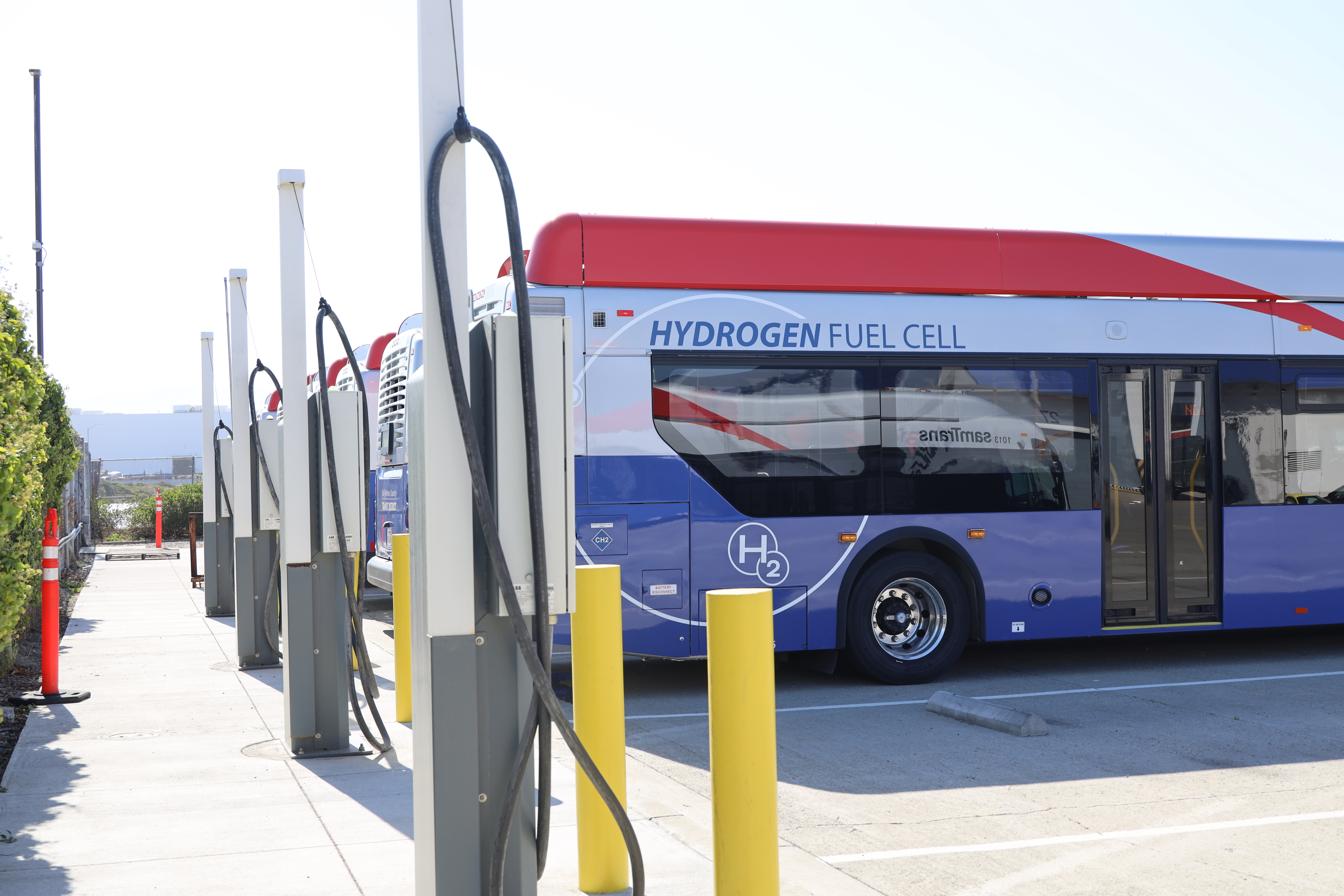 SamTrans bus at fueling station