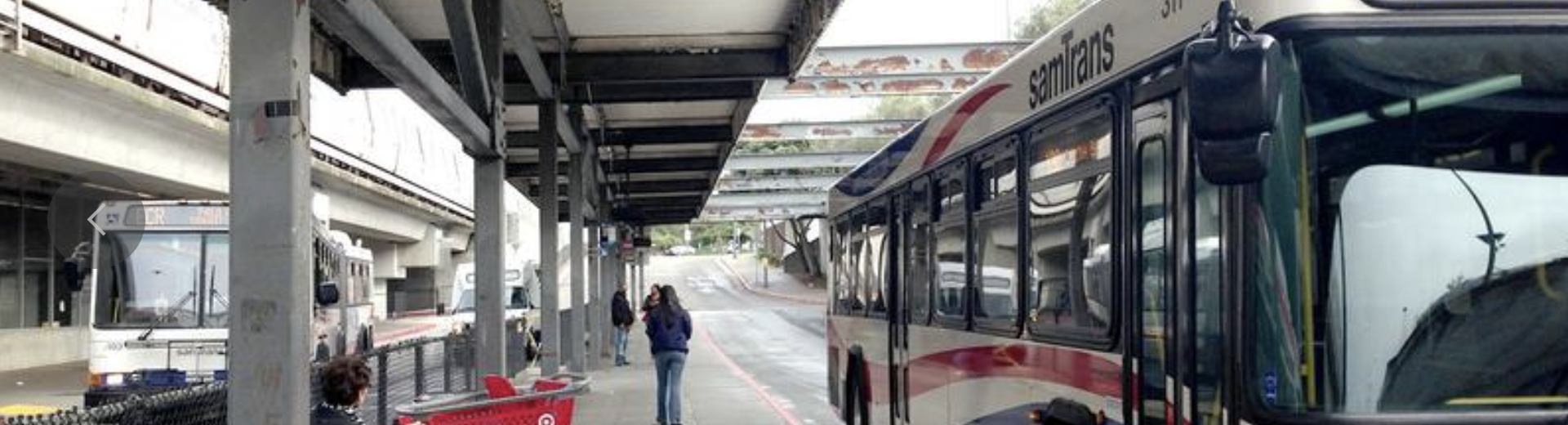 A Route 130 SamTrans bus at the Daly City BART Station.