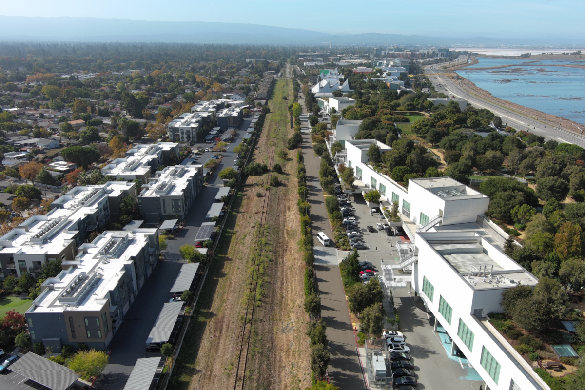 The Dumbarton rail corridor in southeastern San Mateo County