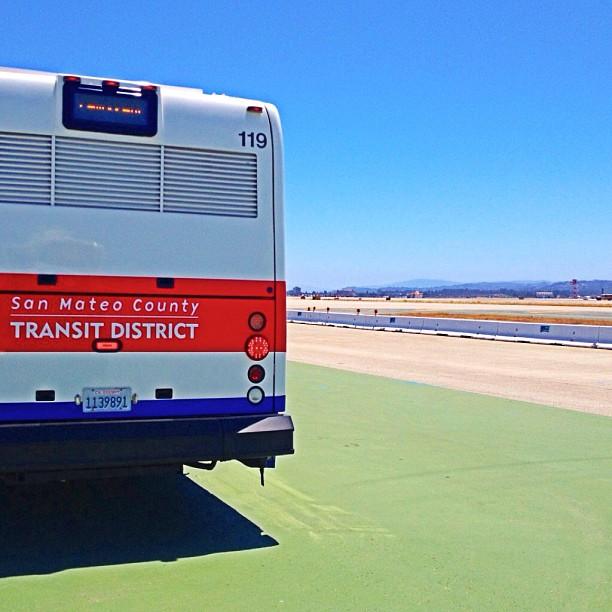 SamTrans buses waiting to aid.