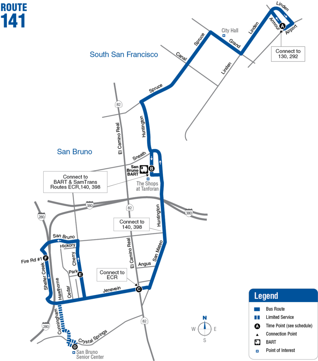 Route 141 Effective 8/16/20 SamTrans