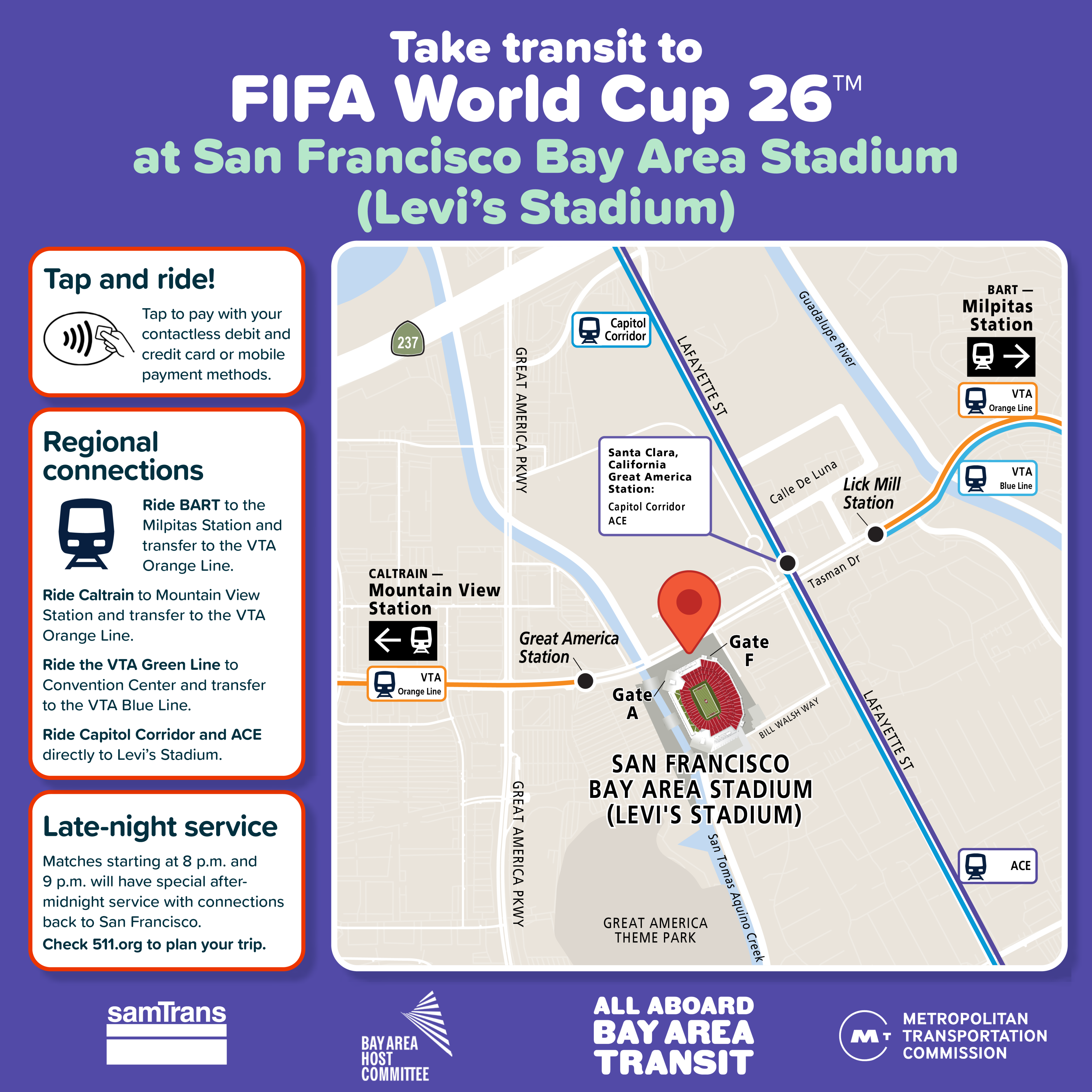 Map of transit agencies to take during FIFA World Cup 26