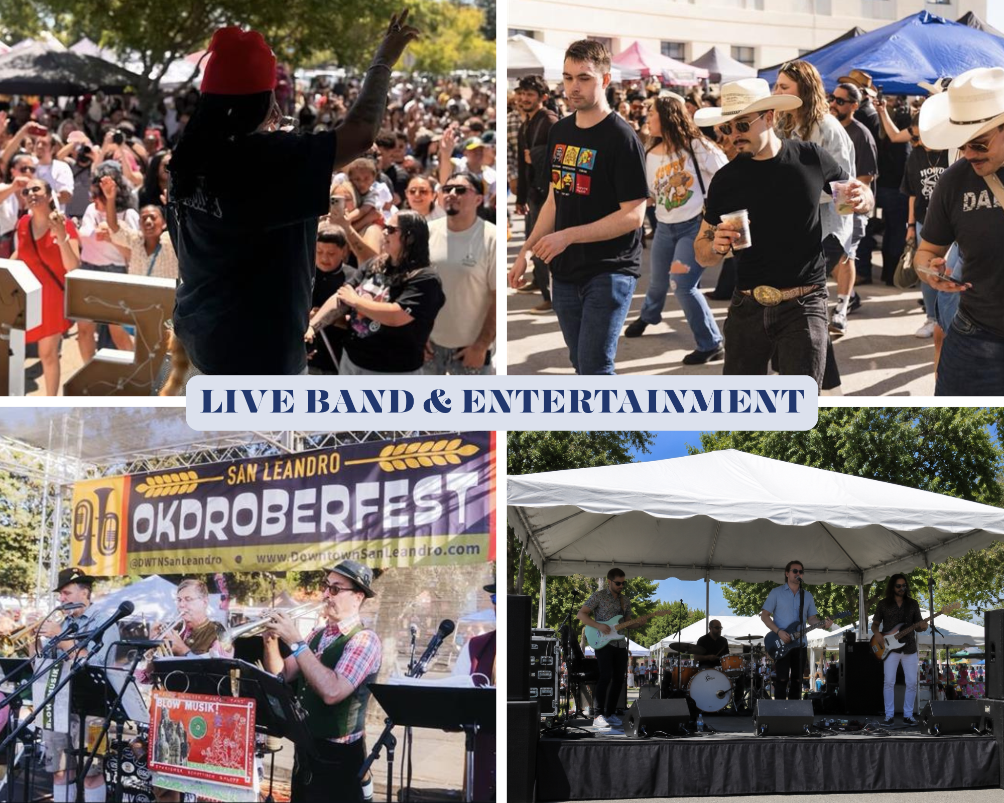Photos of live bands and entertainment at events