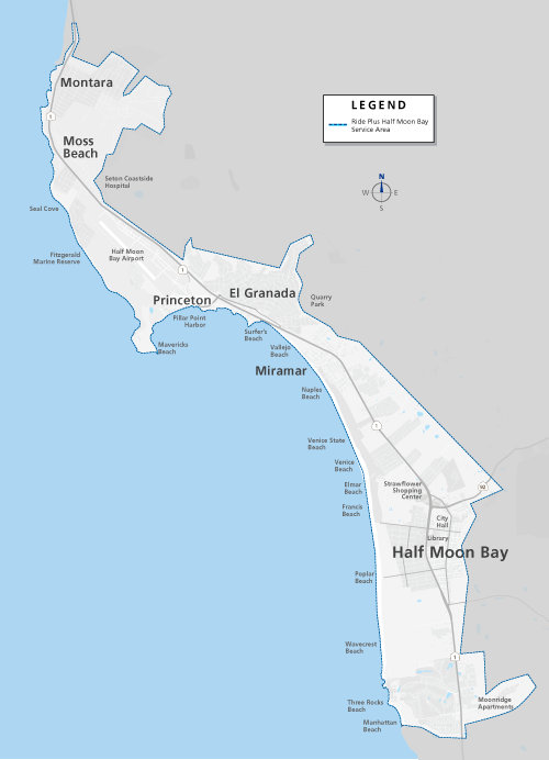 RidePlus Half Moon Bay Map
